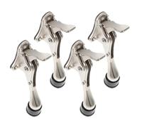 MALUGOGO Door Silent Stopper, Catch-Door Holder a Pedale, Set 4 Pezzi in Lega di Zinco, Previene Danni alla Maniglia, per Porte Interne