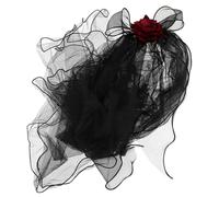 MALUGOGO Fascia per Chioma Halloween Donna Copricapo da Sposa Nero Leggero, Accessorio Versatile per Feste e Look Gotico Vintage Misterioso