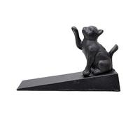MALUGOGO Fermaporta in Ferro a Forma di Gatto Nero, Antischiacciamento e Anti-collisione, per Casa e Ufficio Come Accessorio Decorativo e Sicuro