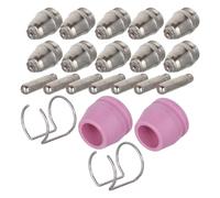 MALUGOGO Kit di punte consumabili per taglierina al plasma da 24 pezzi, compatibile con ugelli per torcia Cut-60, elettrodi in rame, per macchina da taglio al plasma ad aria, lavorazione dei metalli