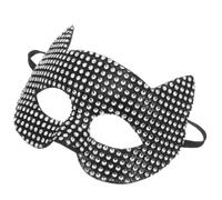 MALUGOGO Maschera da Gatto Nera Regolabile e Facile da Indossare in Plastica e Nylon per Donna Design Unico e Misterioso per Carnevale e Feste a Tema