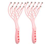 MALUGOGO Massaggiatore per Chioma per Stimolare Capelluto e Alleviare Mal 9 Artigli in Pp e Sfere D'acciaio, 2 Pezzi per Viaggi e Relax