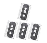 MALUGOGO Nastri Audiocassetta Vuoti 30 Minuti 4 Pezzi in Plastica Nera Custodia Trasparente per Registrazioni DIY e Messaggi Vocali Personalizzati