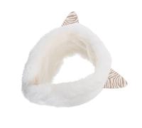 MALUGOGO Paraorecchie da gatto in peluche con orecchie da gatto, caldo inverno paraorecchie con stampa leopardata bianca carino cartone animato copricapo in peluche per le donne all'aperto freddo