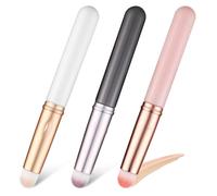 MALUGOGO Pennelli per Trucco Viso Correttore e Applicatore Rossetto Set 3 Pezzi Mini Coperchio Portatile Fibre Sintetiche Morbide per Sfumatura Precisa Contorno Occhi e Labbra