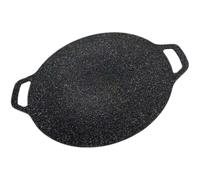 MALUGOGO Piastra Grill Barbecue Rotonda Doppia Maniglia in Stone