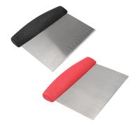MALUGOGO Raschietto per Pasta in Acciaio Inossidabile 2 Pezzi con Scala per Tagliare e Raschiare, Utensile da Cucina per Griglia in Ghisa e Cottura al Forno Colore Casuale