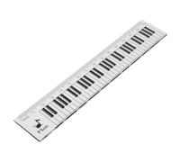 MALUGOGO Righello per note musicali, 15 cm, in plastica, con tastiera di pianoforte, per studenti, ufficio, redazione ed esami