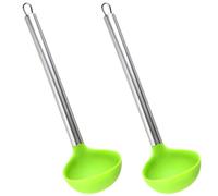 MALUGOGO Set 2 Mestoli da Zuppa in Silicone per Cucina, Resistenti al Calore, Facili da Pulire e Conservare, per Ristorante e Tavola da Pranzo