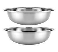 MALUGOGO Set 2 Pezzi Ciotole in Acciaio Inox 30 Cm per Mescolare Insalate e Frutta, Lavello da Cucina Multifunzione Bordi Lisci e Design Stabile, Vasca in Metallo Resistente per Uso