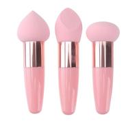 MALUGOGO Set 3 Pezzi Pennelli Spugna per Trucco Multifunzionale, Accessori Cosmetici Leggeri e Traspiranti per Fondotinta Liquido e Cipria, Strumenti Bellezza Viso per Uso Stili multipli