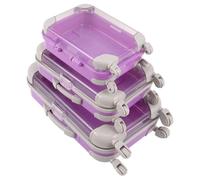 MALUGOGO Set di 3 mini custodie per ciglia finte, in plastica, a prova di umidità, organizer per estensioni delle ciglia, viola chiaro, per viaggi e trucco