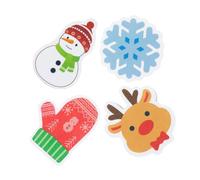 MALUGOGO Set di 4 spugne da cucina morbide ispessite con disegni natalizi simpatici guanti con pupazzo di neve renna fiocco di neve multifunzione lavapiatti per una pulizia efficiente in cucina e