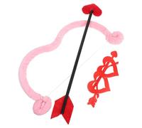 MALUGOGO Set di occhiali con freccia e pennacchio di Cupido in velluto rosa, fiocco e freccia per San Valentino, accessorio per costume per donne e feste cosplay