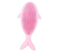 MALUGOGO Spazzola Bagno a Forma di Cetaceo in Silicone Spazzola Massaggiante e Detergente per Bagnetto Setole Flessibili e Delicate per Pulizia e Massaggio Corpo Bebè Rosa