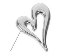 MALUGOGO Spilla da Bavero a Forma di Cuore in Lega Argento Elegante e Minimalista per Uomo e Donna, Design Significativo e Facile da Abbinare, per Occasioni Casual e Business