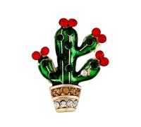 MALUGOGO Spilla Donna Gioiello a Forma di Cactus con Cristalli Brillanti, Lega Resistente che Non Si Ossida Né Arrugginisce, per Party o Abbinare Sciarpe e Vestiti