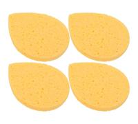 MALUGOGO Spugna Esfoliante per Viso 4 Pezzi in Cellulosa, Spugnetta Struccante Riutilizzabile, Accessorio Portatile per Detergente Viso e Pulizia Quotidiana della Pelle