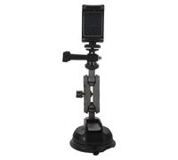 MALUGOGO Supporto per fotocamera con ventosa per auto, girevole a 360° e supporto per telefono cellulare con clip, staffa universale da cruscotto per riprese e vlogging del veicolo