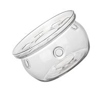 MALUGOGO Teiera in vetro borosilicato alto con supporto per candela, base riscaldante compatta resistente al calore, per uso domestico e scrivania, accessorio isolante facile da pulire per gli amanti