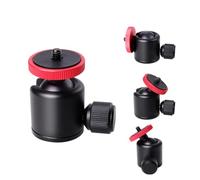 MALUGOGO Testa a Sfera Mini e Blocco Vite 1/4 Pollice in Lega di Alluminio Supporto Rotante 360 Gradi per Treppiede per Fotocamere Dslr e Microfono