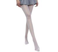 Malustar Collant velati 10 denari per donne e ragazze dai colori vivaci, bianco, S-L