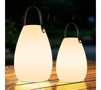 MALUX Lampada da tavolo a LED con telecomando, luce bianca calda, 8 colori, dimmerabile, per esterni, impermeabile, decorazione ideale per la casa e il giardino, 2 confezioni di decorazioni pasquali