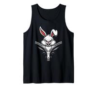 Malvagio Bunny Zipper Bocca Creepy Cute Rabbit per Uomo Donna Canotta