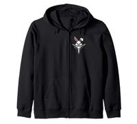 Malvagio Bunny Zipper Bocca Creepy Cute Rabbit per Uomo Donna Felpa con Cappuccio