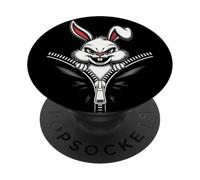Malvagio Bunny Zipper Bocca Creepy Cute Rabbit Per Uomo Donna PopSockets PopGrip Adesivo
