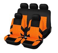 MALVCD Auto Set Coprisedili per Renault Clio V Life/Zen/Intens/R.S. Line/Business 2019-2024, 5 posti Universale Tessuto Copri Sedile Coprisedile Anteriori Posteriori Traspirante Accessori,G/Orange