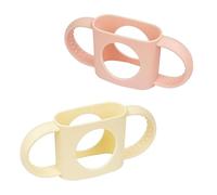 MAM, 2 manici in silicone per biberon, rosa chiaro e bianco latte, design ergonomico per una facile presa, compatibili con bottiglie Tommee Tippee, ideali per uso domestico e in viaggio, 15 x 6,5 cm