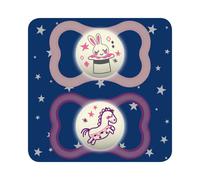 Mam Air Night - Animal Succhietto 16+ Mesi Silicone Bimba, 2 Succhietti