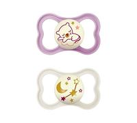 MAM Air Night - 2 Succhietti in silicone 16 m+ colore rosa