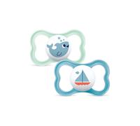 Succhietti air 16+ silicone bio-circolare conf. doppia verde/blu - mam