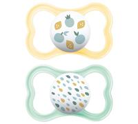 MAM Air Ciuccio in Set da 2, in Caucciù con Custodia Porta Succhietto, 16+ Mesi, Neutro