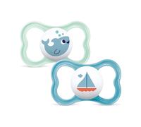 Succhietti air 16+ silicone bio-circolare conf. doppia verde/blu - mam