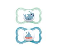 Succhietti air 16+ silicone bio-circolare conf. doppia verde/blu - mam