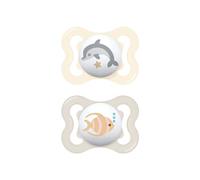 MAM Ciuccio Air Caucciù naturale Set da 2 con custodia sterilizzante 2-6 mesi Neutro
