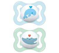 Succhietti air 2-6m silicone bio-circolare conf. doppia azzurro/verde - mam