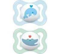Succhietti air 2-6m silicone bio-circolare conf. doppia azzurro/verde - mam