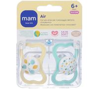 MAM Succhietto Air 6+ Mesi Animal in Silicone Neutro, 2 Pezzi