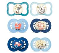 MAM Air und Original Day & Night - Ciuccio in silicone, 6 - 16 mesi, confezione da 6 pezzi: 2 x Original Night; 2 x ciucci MAM Air, 6 pezzi