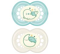 MAM Baby Succhietto MAM Original Night 6+ in silicone, 2 pezzi