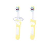 MAM Baby's Brush (Set da 2), Spazzolino denti bambini 6+ mesi, Giallo