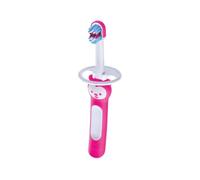MAM Baby'S Brush Spazzolino Denti Neonato, con Anello di Sicurezza, Testina Piccola e Impugnatura Corta Giusta per Denti da Latte, 6+ Mesi, Rosa