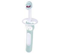 MAM Baby'S Brush Spazzolino Denti Neonato, con Anello di Sicurezza, Testina Piccola e Impugnatura Corta Giusta per Denti da Latte, 6+ Mesi, Azzurro
