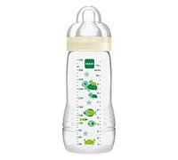 MAM Biberon a partire da 4 mesi, 330 ml, con tettarella 3 a flusso rapido in silicone, facile da tenere in mano, facile da pulire, Easy Active, neutro brillante