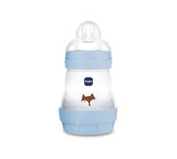 MAM Biberon Anticolica Easy Start 160 ml, Tettarella Misura 1, Azzurro | Da 0+ mesi, Valvola anticolica, Riduce bolle d'aria, Silicone SkinSoft, Allattamento misto, Autosterilizzante, Senza BPA/BPS