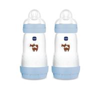 MAM Biberon Easy Start 260 ml - Bio-circolare, Conf. doppia 2 pezzi, Tettarella misura 2, Verde